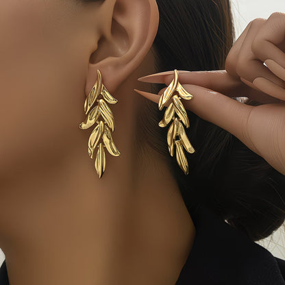 Gracefully Timeless Gold Leaf Earrings
