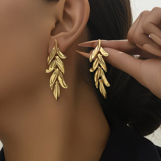 Gracefully Timeless Gold Leaf Earrings
