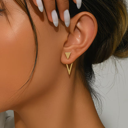 Triangle Ear Jacket Earrings