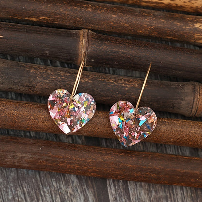 Elegant Gold Heart Drop Earrings