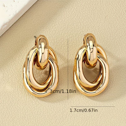 Gold Knotted Unique Earrings
