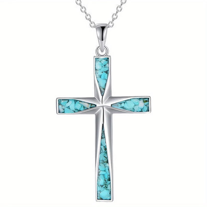 Heavenly Turquoise Cross Chain Necklace