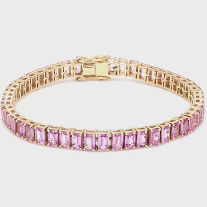 Elegant Rosé Sapphire Gold Bracelet