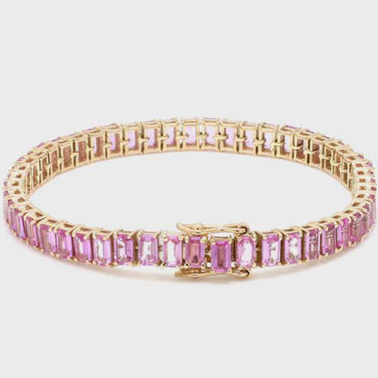 Elegant Rosé Sapphire Gold Bracelet