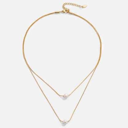 Sophisticated Layered Pearl Necklace