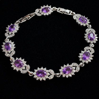 Elegant Botanical White Gold Bracelet